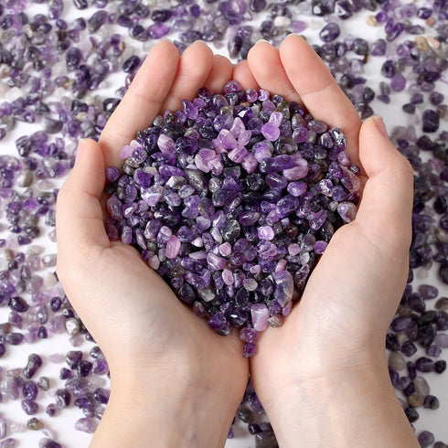 MAIBAOTA Natural Amethyst Crystal Quartz Rocks Chips Vase Filler Rocks for Succulent Plant Small Fish Tank Aquarium Gravel Decorative Pebbles Ston...