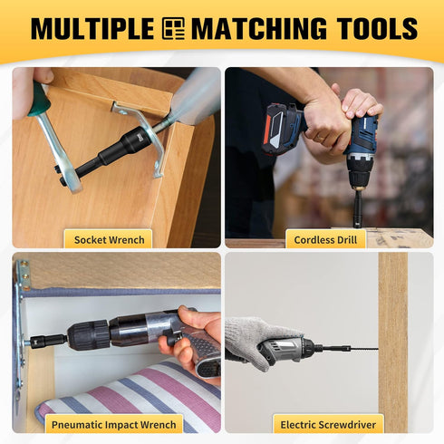 1/4 inch Magnetic Nut Driver Set, 3 Piece Impact Drill Driver Bit Set, Size 6mm, 8mm, 10mm, Quick-Change Hex Shank Metric Nut Driver, Cr-V Steel, ...