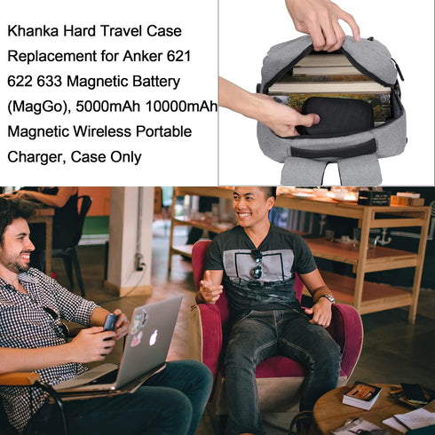 Khanka Hard Travel Case Replacement for Anker 621 622 633 Magnetic Battery (MagGo), 5000mAh 10000mAh Magnetic Wireless Portable Charger, Case Only...