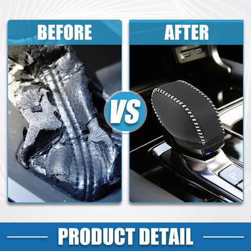 Automatic Gear Shift Knob Cover Sheath Transmission Shift Lever Boots for Lexus NX250 NX350 RX350 RX450h 2022-2023 Faux Leather Black w/White Stit...