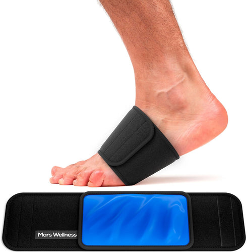 Reusable Hot Cold Ice Pack - Therapy Gel Pack for Muscle Pain, Bruises - Foot Ice Pack Wrap with Velcro Closure for Foot, Ankle, Elbow, Arm - Ice ...