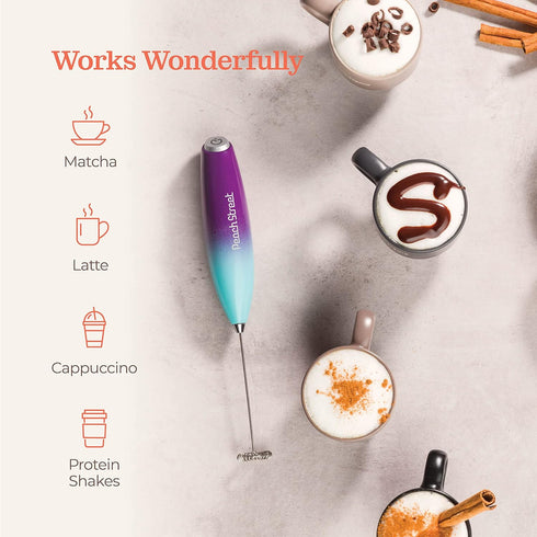 Powerful Handheld Milk Frother, Mini Milk Foamer, Battery Operated (Not included) Stainless Steel Drink Mixer for Coffee, Lattes, Cappuccino, Frap...