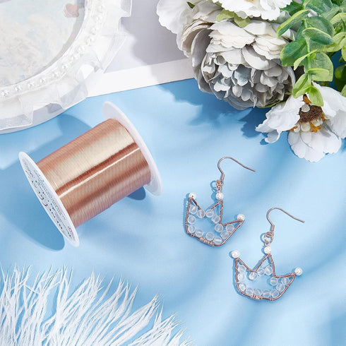 BENECREAT 26 Gauge 131 Yards Jewelry Wire Craft Wire Tarnish Resistant Copper Beading Wire for Jewelry Making Supplies and Crafting, Copper Color...