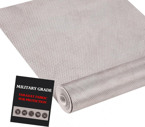 43.3" x 59" Faraday Fabric, Military Grade Certified Material Fabric for WiFi, GPS...
