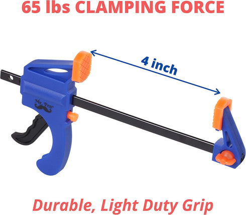 Mr. Pen- Clamps, Grip Clamp 4 Inch, 2 Pack, Light Duty, Clamps for Woodworking, Wood Clamps, Woodworking Tools, C Clamp, Woodworking Clamps, Wood ...