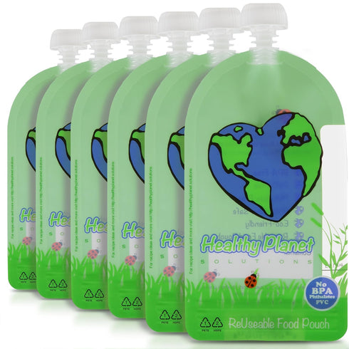 Reusable Food Pouches Clear Plastic Storage | Washable Freezable Refillable Resealable | Double Leak Proof Zipper | Excellent Baby Food Storage...