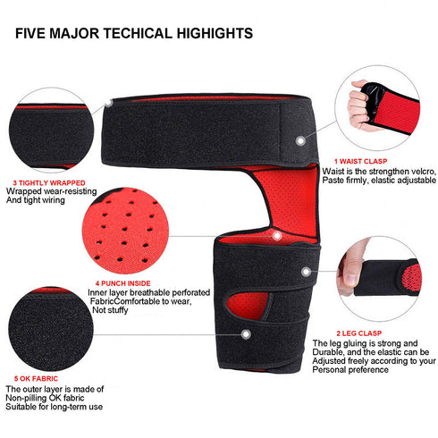 Groin Support Wrap, Hip Compression Wrap, Men and Women Hip Brace Adjustable Thigh Sleeve for Sciatica Pain Relief, Pulled Thigh, Hip Flexor Brace...