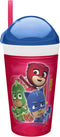 Zak Designs PJ Masks ZakSnak All-In-One Drink Tumbler + Snack Container For Toddlers – Spill-proof 4oz Snack Container Screws Securely Onto 10oz T...