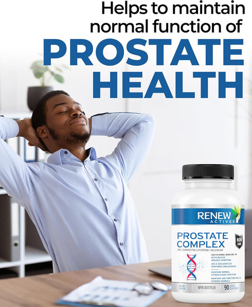 Renew Actives Prostate Complex Supplements - Promote Health for Men, Thyroid Gland, Eyesight, and Immune Function - Powerful Antioxidant Formula -...
