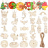 150 Pcs Wood Cutouts Ornaments for Crafts Wooden DIY Painting Kits for Kids Craft and Art Supplies Party Birthday Gift Favors Boys Girls Wooden Or...