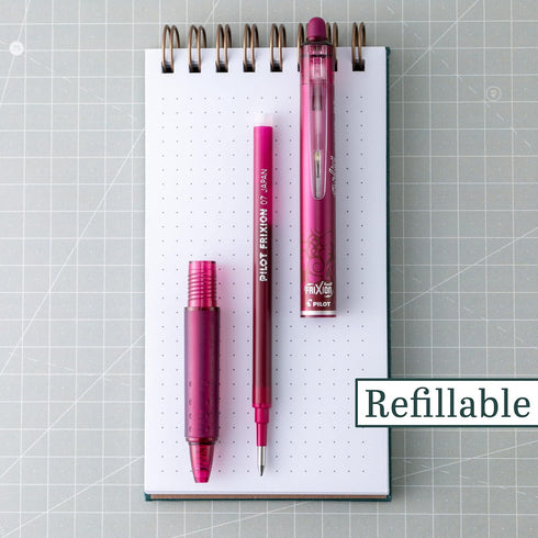 Pilot FriXion Ball Clicker Retractable Erasable Gel Pen, Fine Point, 0.7mm, Burgundy Ink, 6 Count...