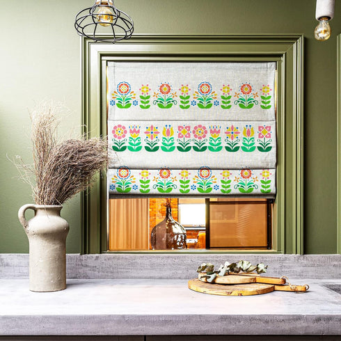 FINGERINSPIRE Flower Border Stencil 11.7x8.3 inch Reusable Floral Pattern Wall Stencil DIY Spring Floral Painting Template Abstract Folk Flowers S...