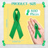 400 Pieces Mental Health Awareness Ribbon Green Satin Ribbon Lapel Pins Fabric Ribbons with Safety Pins for Women Men...