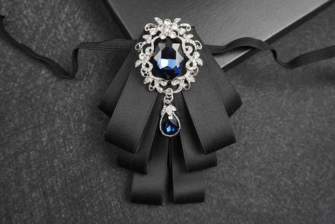 Topz bow brooch for men christmas tie adjustable band necktie rhinestone bowties men for wedding party ceremony...