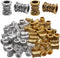 60pcs Alloy Column Spacer Bead Large Hole Tibetan Spacers Hollow Tube Beads Jewelry Spacer Charms for Bracelet DIY Jewelry Crafts Making Supplies...