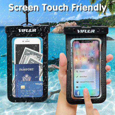 VIFUUR IPX8 Waterproof Phone Pouch Universal Cellphone Dry Bag Case Compatible for iPhone 15 14 13 12 Pro Max XS Plus Samsung Galaxy Phone Protect...
