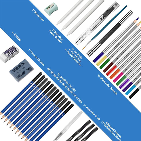 Drawing Pencils 38pcs Art Supplies Sketching Pencil Set with Graphite Pencils,Watercolor Pencils with Brushes,Charcoal Pencils for Artists Kids Be...