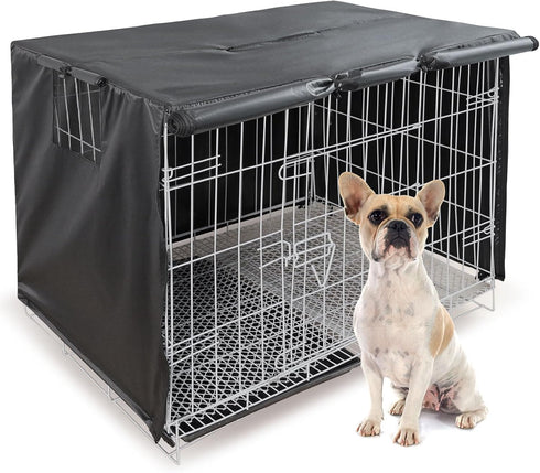 RICHIE Dog Crate Cover 24 inches - Durable UV Resist Waterproof Dog Kennel Cover, Crate Covers for Dog Cages with Double Doors and Air Vent Window...
