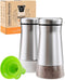 HOME EC Original Salt and Pepper Shakers Set with Adjustable Pour Holes - Glass and Stainless Steel Salt Shaker and Pepper Shaker - Farmhouse Spic...