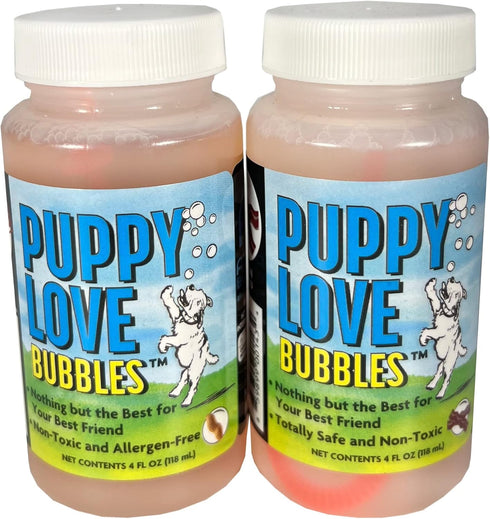 Puppy Love Bubbles, Peanut Butter Scented Bubbles 4oz. Bottle-2 Pack in Peanut Butter Flavor for Dogs...