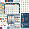 122pcs Cartoon Space Classroom Calendar Bulletin Board Set with Seasons Weather Festival I Feel Days of The Week for Classroom Back to School Deco...