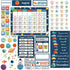 122pcs Cartoon Space Classroom Calendar Bulletin Board Set with Seasons Weather Festival I Feel Days of The Week for Classroom Back to School Deco...