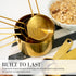 STYLED SETTINGS Gold Measuring Cups and Spoons Set – Stackable 8-Piece Brass Measuring Set – Stylish and Sturdy Gold Kitchen Accessories for Bakin...