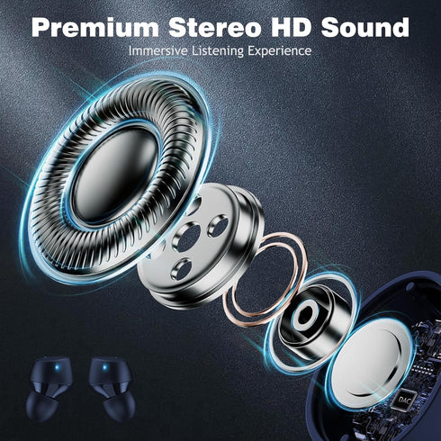 5.2 Bluetooth Headphones for iPhone 15 14 Pro Max 13 Mini iPad, True Wireless Earbud Touch Control in-Ear Buds Earphone for Google Pixel 8 7 6A 6 ...