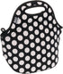 BUILT Gourmet Getaway Soft Neoprene Lunch Tote Bag - Lightweight, Insulated and Reusable, One Size, Big Dot Black & White...