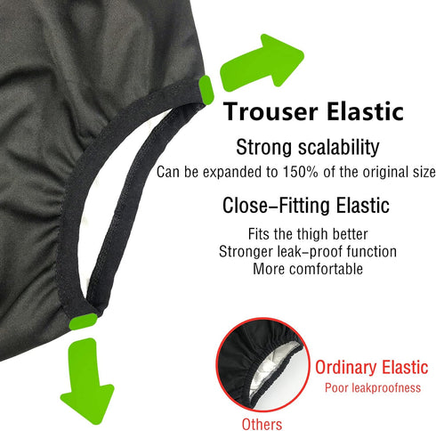 Adult Diaper Cover for Incontinence, Cloth Active Latex Leak Proof Pants, Noiseless Reusable Washable Pull Up Plastic Pants (Black, 2XL)...