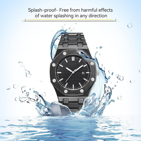 BARAMON Men's Watches, Royalty Stainless Steel Quartz Movement Date Male Clock Waterproof Luminous Hands Casual Business Wrist Watches for Men...