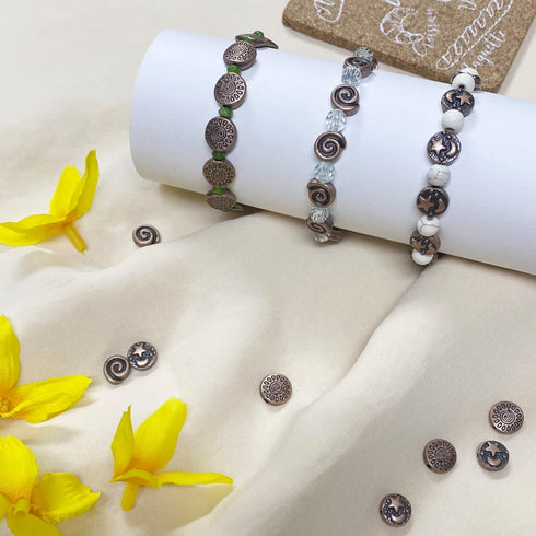 Tibetan Copper Spacer Beads for Jewelry Making Flat Beads for Jewelry Making Supplies for Adults Small Seed Beads for Necklace Earring Bead Bracel...