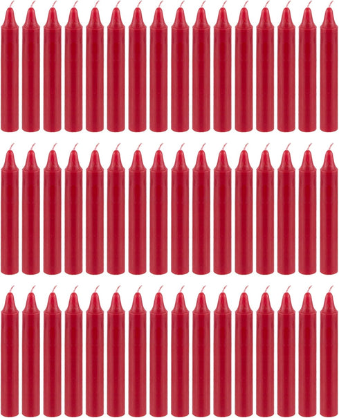 Mega Candles 48 pcs Unscented Straight Red Taper Candles, Hand Poured Wax Candle 5 Inch x 3/4 Inch, Home Décor, Wedding Receptions, Centerpieces, ...