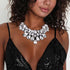 Flyonce Rhinestone Statement Necklace Chunky Choker Crystal Costume Jewelry for Women Clear Black-Tone...