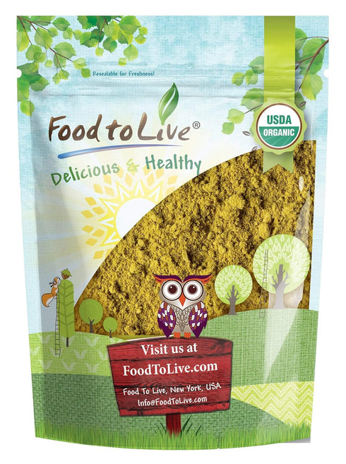 Food to Live Organic Broccoli Sprouts Powder, 4 Ounces — Grown from Non-GMO Seeds, Kosher, Non-Irradiated, Pure, Vegan Superfood, Bulk, Rich in Su...