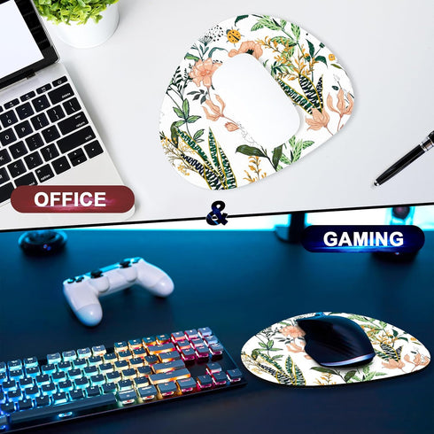 Mouse Pad, Premium-Textured Oval Computer Mousepad, 8.7" x 7.1" Thick 3mm Anti-Slip Waterproof Rubber Mouse Mat, Cute Mouse Pad for Office, Home, ...