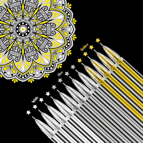 18 Pieces Gel Ink Pens Highlight Drawing Art Design Supplies 0.5 mm Pens for Black Paper Drawing Sketching Illustration Journaling Wedding Invitat...