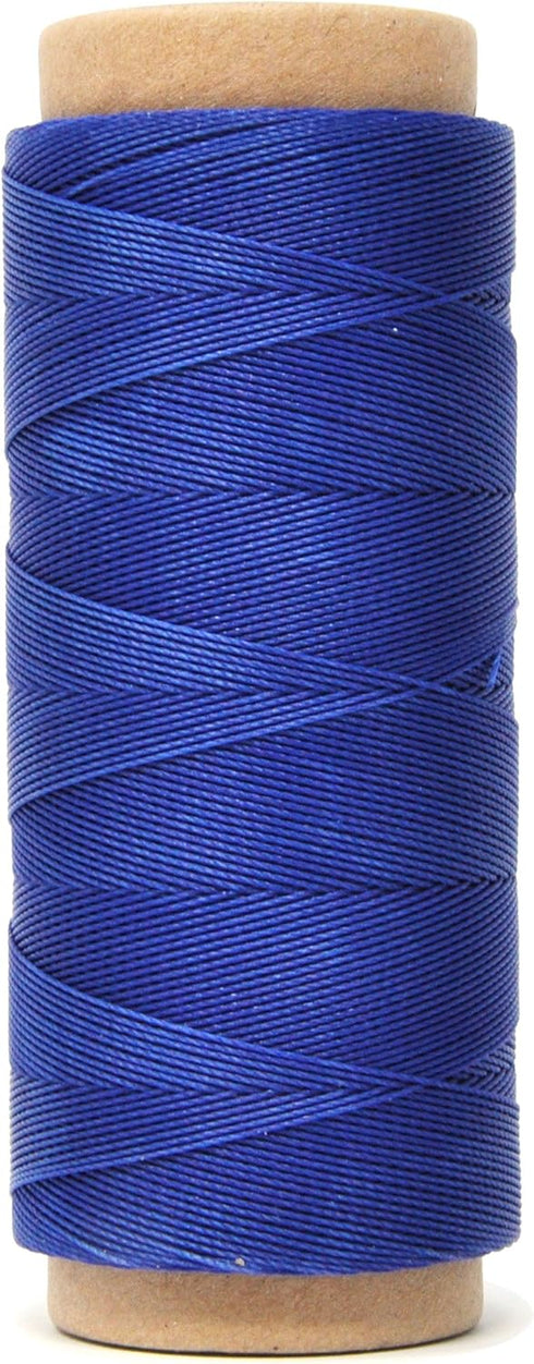 Mandala Crafts Royal Blue Round Waxed Thread for Leather Sewing - 219 Yds 200M 0.45mm Polyester Leather Thread String Waxed Cord for Leatherwork, ...