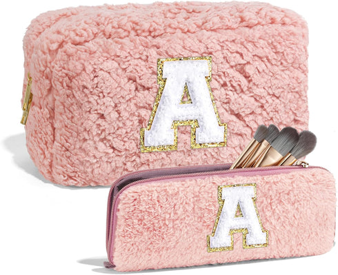 Birthday Gifts for Girls, Pink Makeup Bag Cosmetic Bag Cute Makeup Bag Monogram Makeup Bag, Personalized Gifts for Teen Girls Tween Girls Gifts Wo...