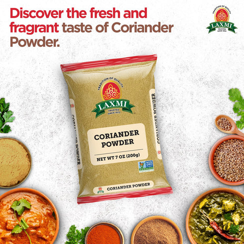 Laxmi Coriander Powder 200gm (7 Oz) | Natural Ground Coriander | Premium quality and high value | Non-GMO Coriander, ground | Free of Adulteration...