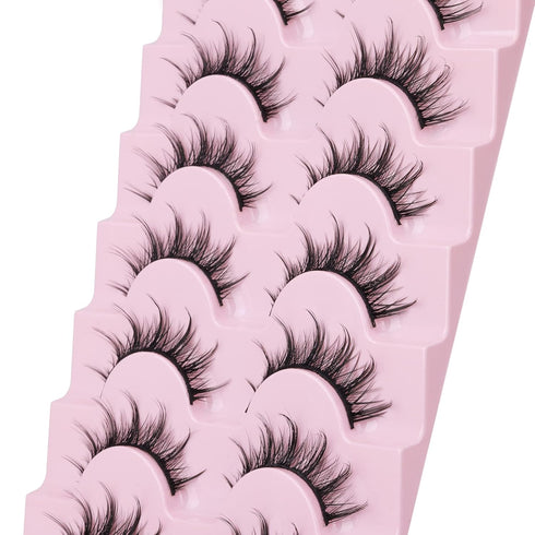 Manga Lashes Natural Look False Eyelashes Anime Lashes Mink Wispy Fluffy Spiky 3D Volume Eyelashes Pack Korean Japanese Asian Cosplay Fake Eyelash...