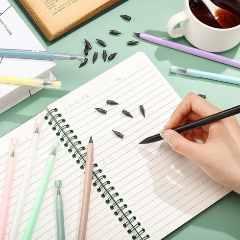 30 Pcs Inkless Pencil Everlasting Reusable Pencil with 30 Nibs Pencil with Eraser Eternal Aesthetic Inkless Pencil for Writing Drawing Home Office...