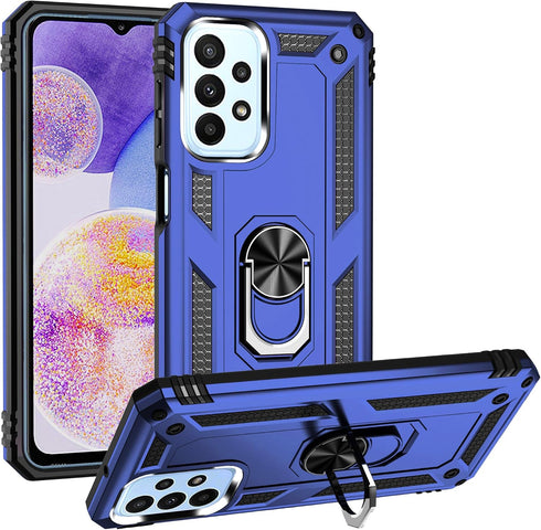 Military Grade Drop Impact for Samsung Galaxy A23 5G Case 360 Metal Rotating Ring Kickstand Holder Armor Heavy Duty Shockproof Case for Galaxy A23...
