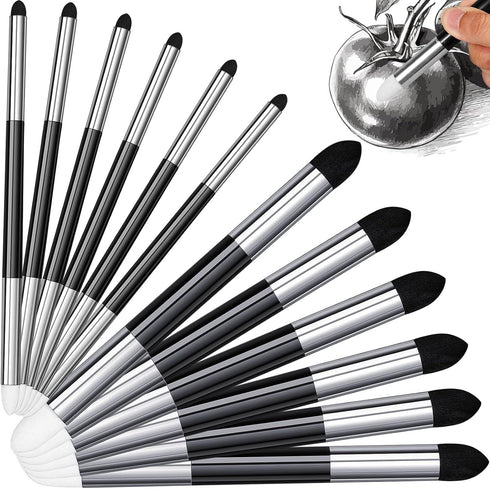 Kosiz 6 Pcs Blending Sponge Pen Double Headed Washable Rubbing Sponge Brush Sketch Wipe Reusable Blending Stump Drawing Art Blenders for School St...