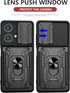 CCSmall for Motorola Edge 40 Neo 5G Case with Card Holder & Slide Camera Cover, Heavy Duty Protection Case with Ring Kickstand Cell Phone Case for...