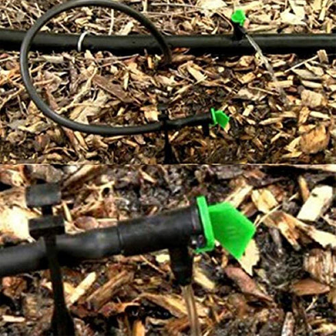 Drip Emitter, Garden Flag Irrigation Drippers 4 GPH, 16L/H Water Sprinkler Emitters Head Connect 4-7mm Hose for Trees and Shrubs Watering 100PCS...