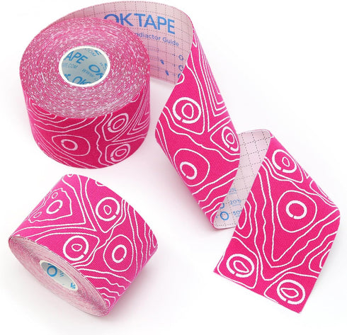 OK TAPE Uncut Kinesiology Tape Roll, Pro Adhesive & Water-Resistant k Tape, for Pain Relief, Muscle Support, Versatile Kinetic Tape, 2" x 16.4'-Pi...