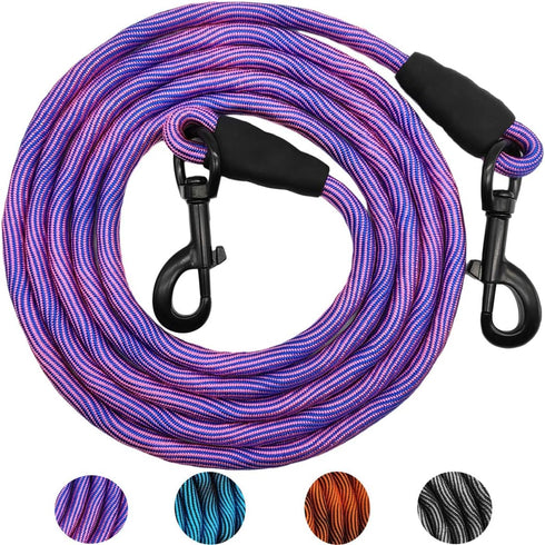 MayPaw 8FT/10FT Dog Tie Out/Check Cord, Heavy Duty Nylon Rope Training Leash, 3/8-Inch Thick Dog Tether for Strong Small Medium Large Dogs Indoor ...