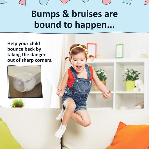 Bebe Earth Baby Proofing Corner Protectors, 12 Furniture Corner Guards Bumpers for Table - Clear Child Safety Protector for Home, New Parents and ...
