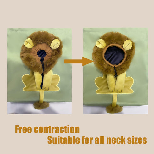 Lion-Shaped Show Head Pet Canvas Shaped Shoulder Bag?Pet Out Bag, Outcrop, Pet Out Shoulder Bag. (Light green-Large)...